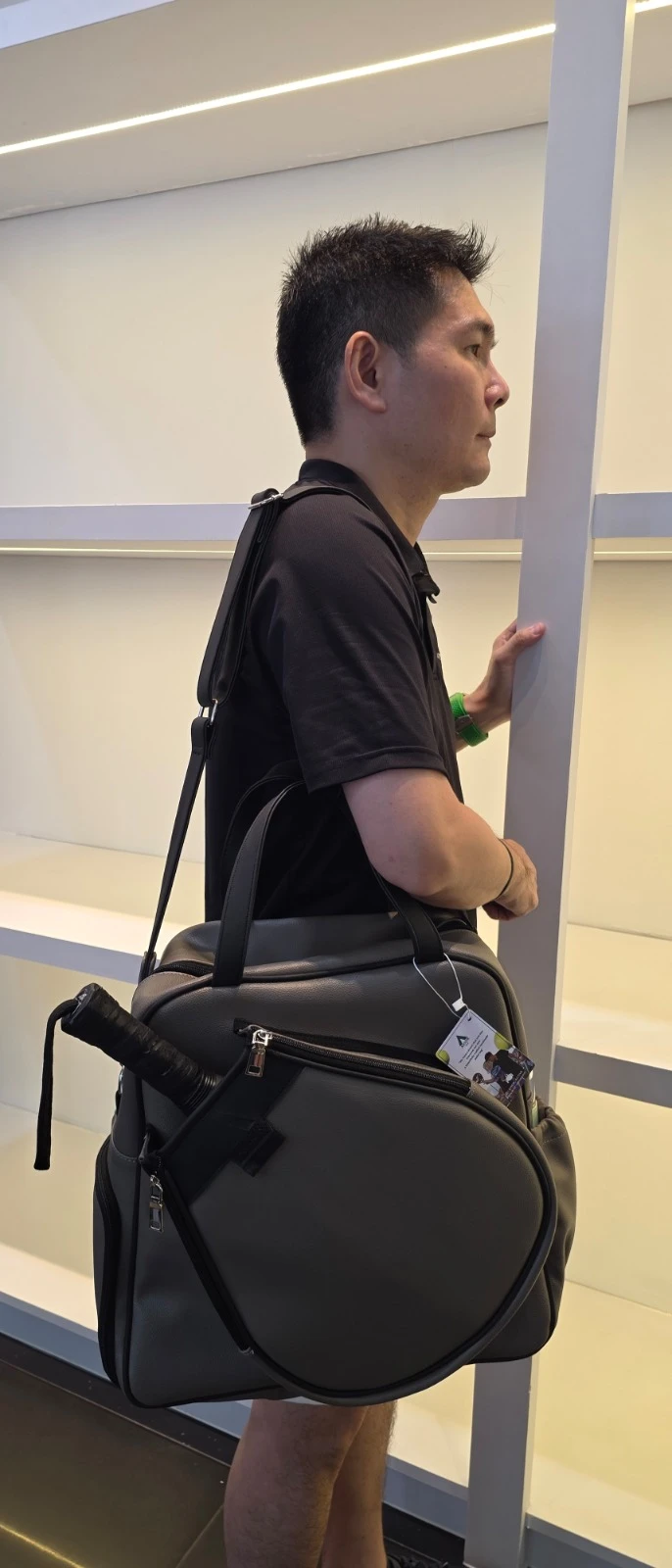 Avior Active London Leather Taupe Padel Bag