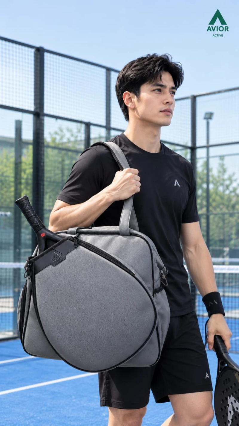 Avior Active New York Leather Taupe Padel Bag