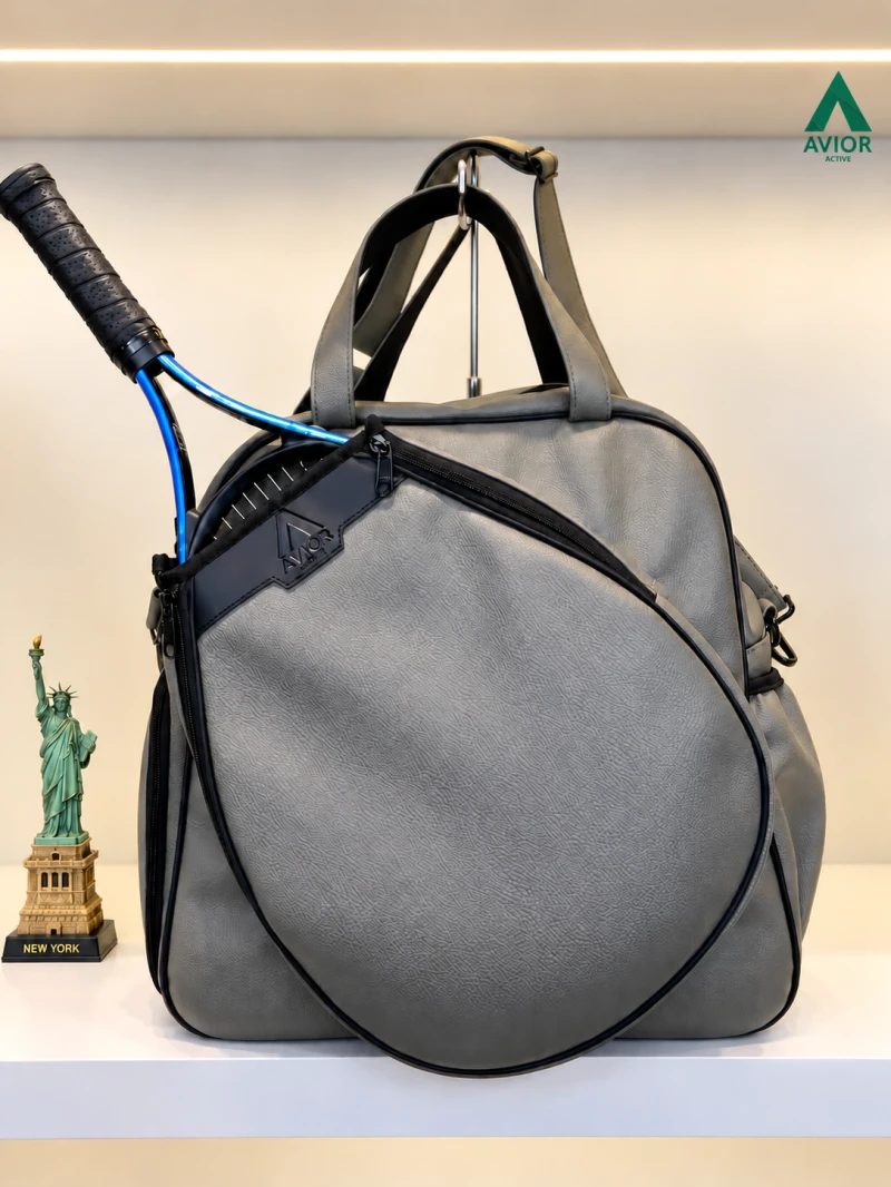 Avior Active New York Leather Taupe Padel Bag