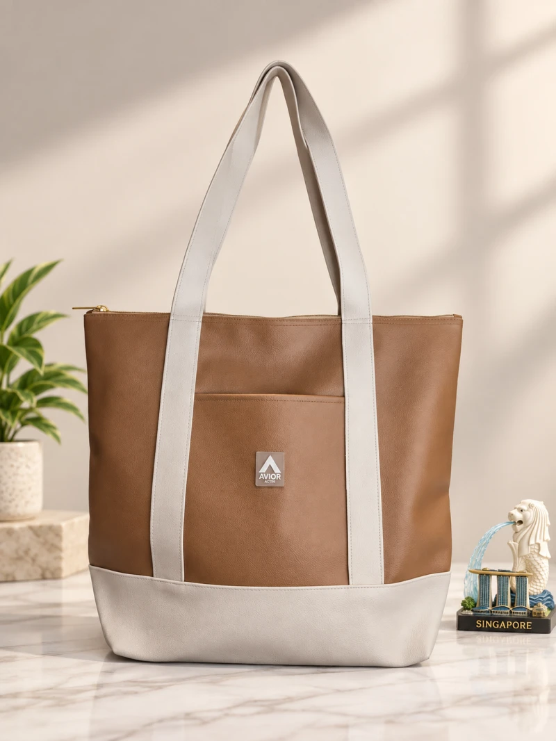 Avior Active Singapore Leather Brown Tote bag