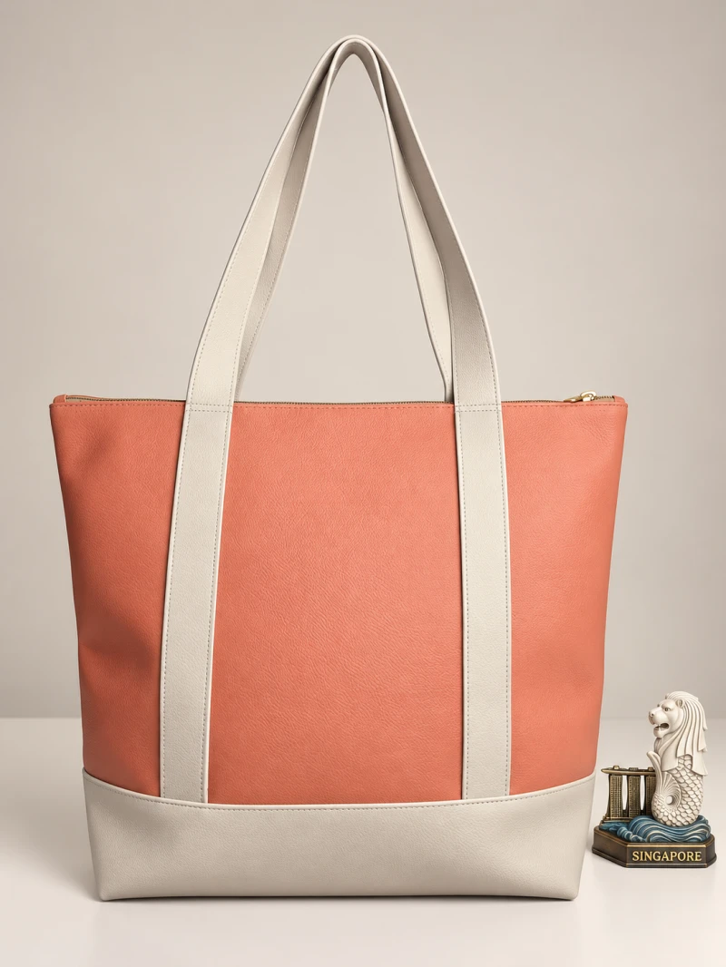 Avior Active Singapore Leather Coral Tote Bag