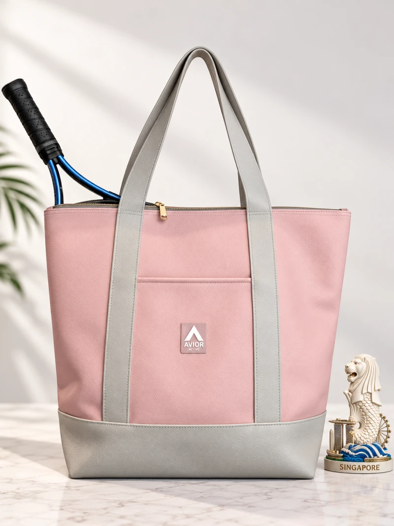 Avior  Active Singapore Leather Pink Tote Bag